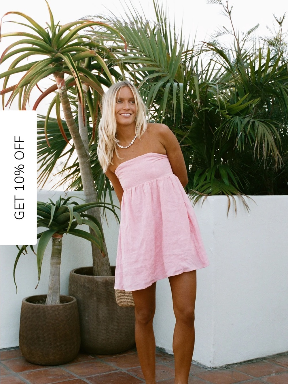 Solai Capri Linen Strapless Dress